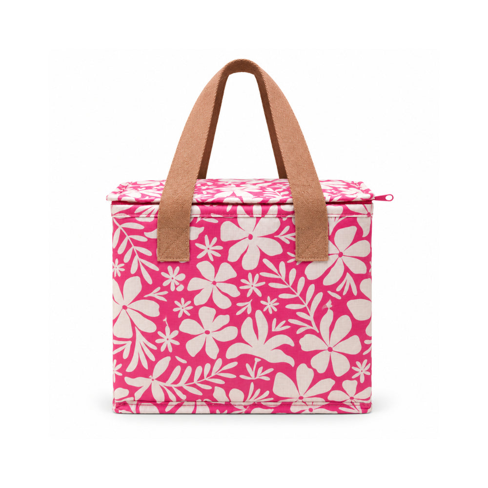 K&Co. Lagoon Series Mini Reusable Cooler Bag - FUCHSIA TROPIC FLORAL